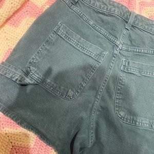 Dark green Denim Cargo Shorts